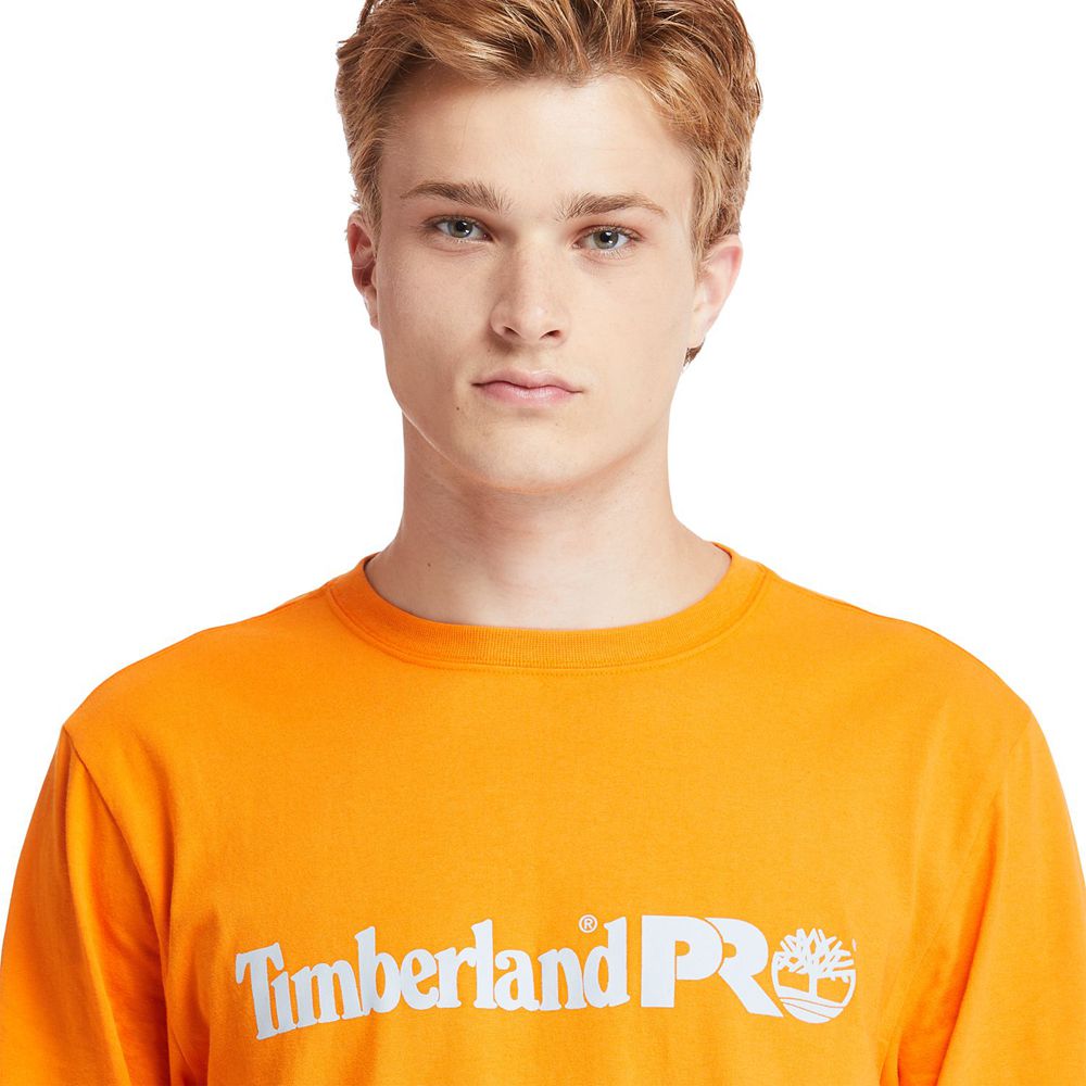 Camisetas Masculino - Timberland Pro® Base Plate Long-Sleeve Graphic - FZMAE4920 - Laranja